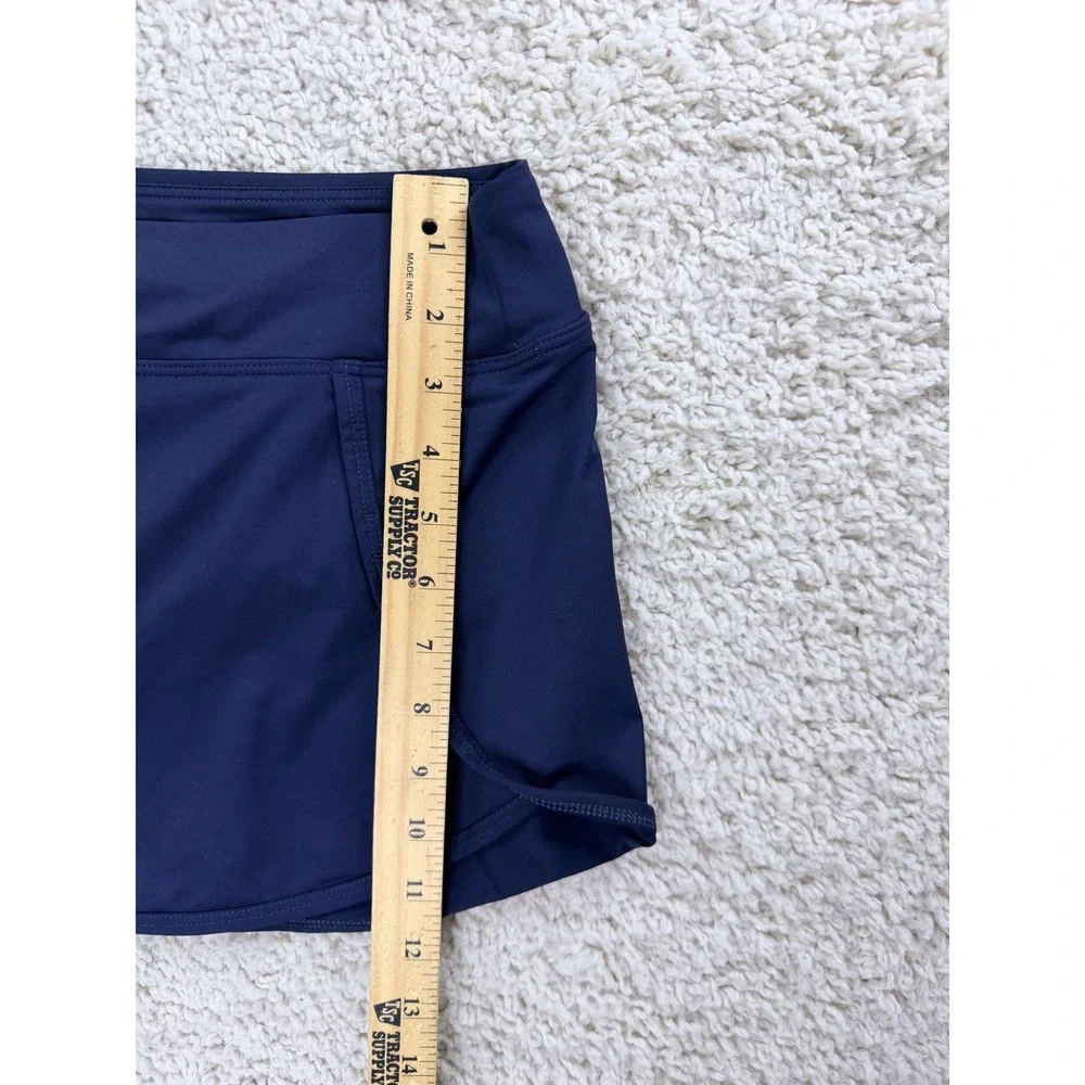 Athleta Swim Skort Women XL Navy Blue Good Condition Built-in Brief Zip Pocket